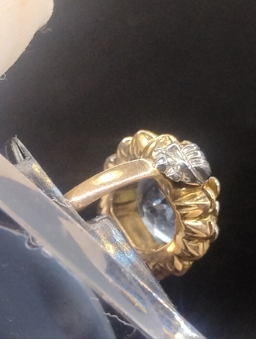 Antique/Vintage Topaz Solitaire Ladies Ring & 18k Gold - Picture 7 of 9
